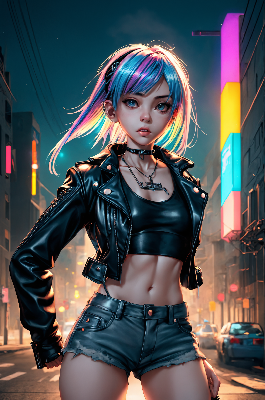 Rainbow Hair Punker 25